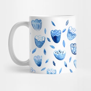 Blue Blossoms Watercolor Painting Mug